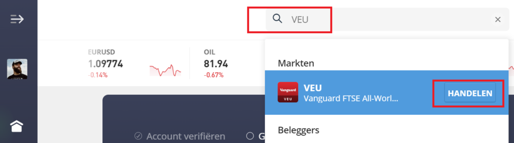 ETF zoeken etoro